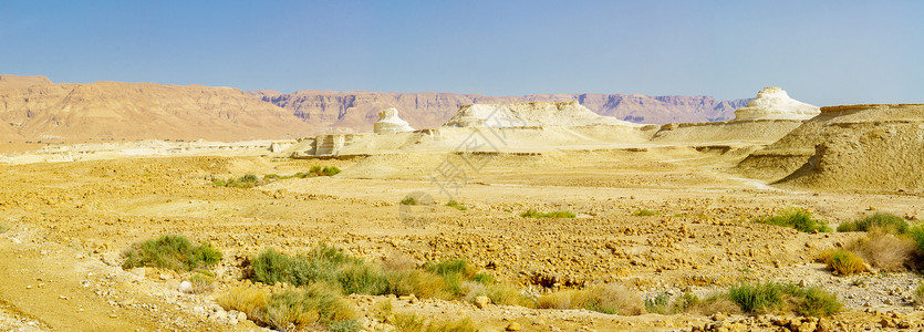 对地貌景观和岩石形成全景观 Judean沙漠山高清图片素材