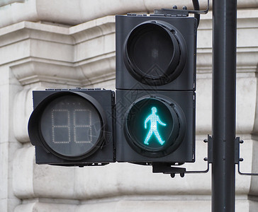 绿色光灯交通信号街道绿灯红绿灯背景图片