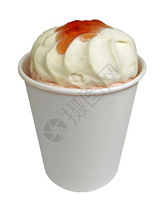 纸杯冰淇淋食物纸板味道酸奶纸盒宏观产品空白饮食奶油状背景