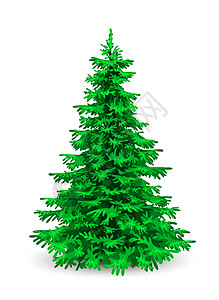 蓬松的绿色圣诞树背景图片