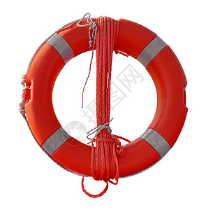 白上孤立的维生生物海滩帮助救命救生员戒指腰带绳索救生圈海洋红色背景图片