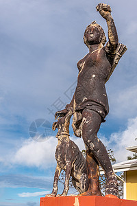 瓦伊姆市总部域内帕克牧场的老钻石戴安娜雕像高清图片