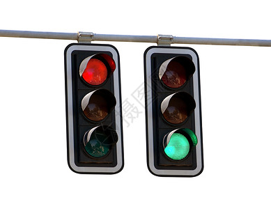 红色和绿色对白的交通灯高清图片