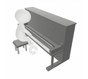弹钢琴的 3d 人物人物背景图片