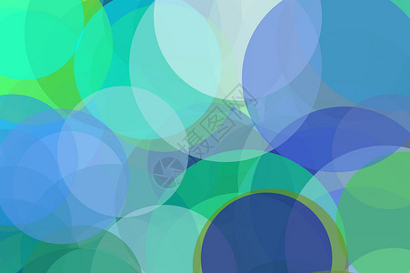 抽象蓝绿色圆圈插图背景蓝绿几何学气泡背景图片
