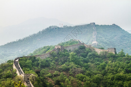 中国 中国长城世界奇迹山脉背景图片