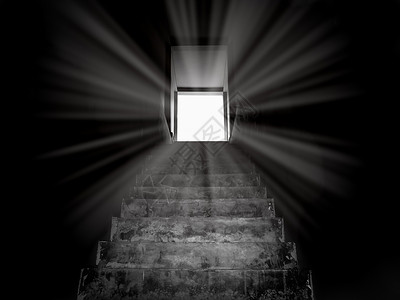 抖音挑战门通往秘密门的旧混凝土楼梯 带光路成功背景