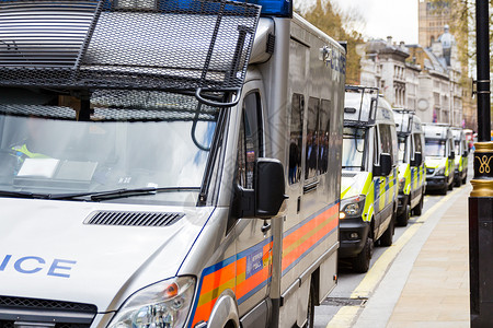 伦敦 英国 英国和英国的警车背景图片