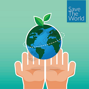 人类双手捧着地球拯救世界的概念 人民志愿者手种植绿色地球和树木以拯救环境自然保护和 CSR 企业社会责任背景图片