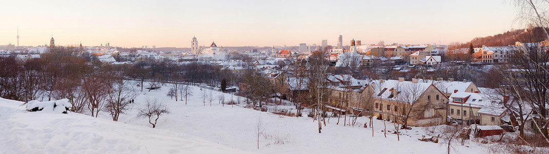 维尔纽斯冬季全景高清图片