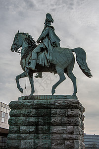 雕像 科隆桥地标帝国天空时代纪念碑气势国王马术高清图片