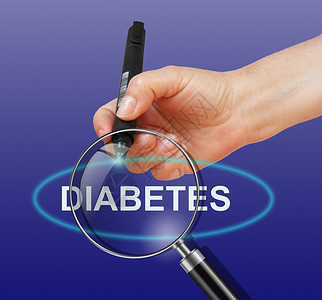 糖尿病疾病保健卫生屏幕放大镜风险数字蓝色背景图片