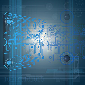 蓝色技术背景数字电脑电路板背景图片