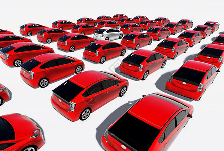 数百辆红色车 一辆白色人群恶作剧顾客个性轿车创新电脑营业员数字化背景图片