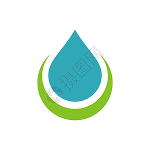 滴水和旋风标志模板插画设计 矢量 EPS 10网络办公室叶子生态液体环境风格插图装饰品网站背景图片