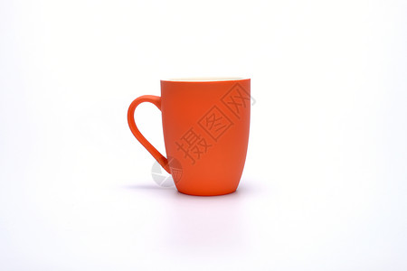 咖啡杯橙子食物咖啡红色白色背景图片