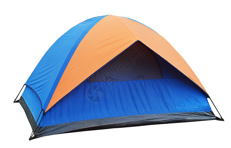 孤立的蓝色帐篷背景图片