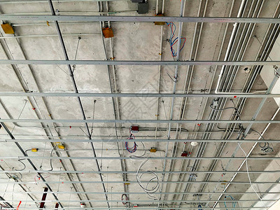 电力和电缆结构力量建筑安装工程电压平台工厂工业管道网络电信高清图片素材