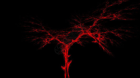 红色分形背景植物树叶蕨类插图叶子背景图片