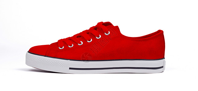 白色背景上孤立的鞋子 - 红色背景图片