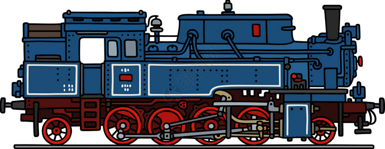 老蓝色蒸汽机车背景图片
