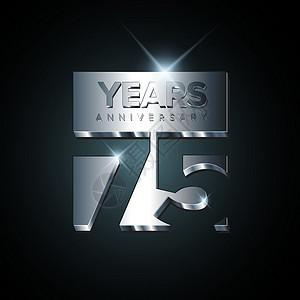 75 周年纪念卡模板水晶商业网络庆典奢华标识生日周年数字成功背景图片