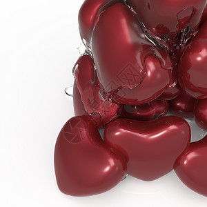 糖浆 3 的心艺术工作室白色红色苏打背景图片