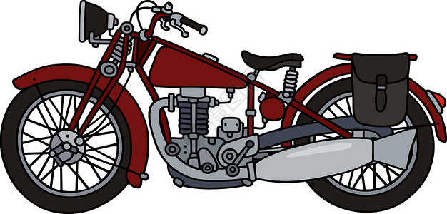 复古红色摩托车发动机车辆卡通片摩托背景图片