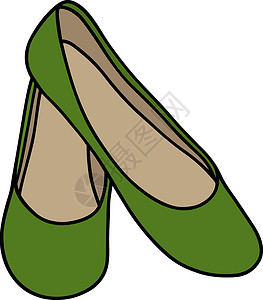 绿色低帮女鞋背景图片