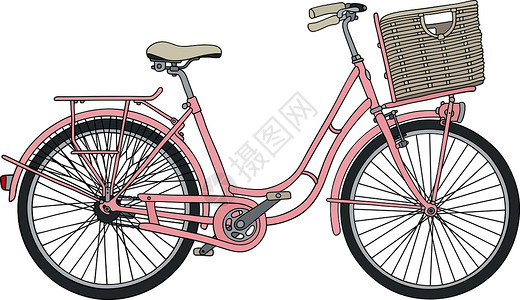 粉色复古自行车背景图片
