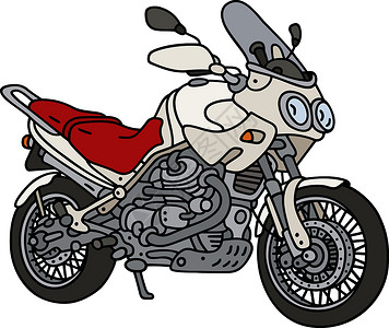 白色重型摩托车背景图片