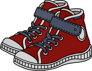 红色儿童运动鞋背景图片