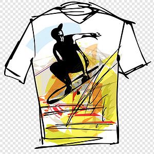 男装T恤详情页运动鞋草图棉布插图自由沙丘活动打印男装运动员青少年插画