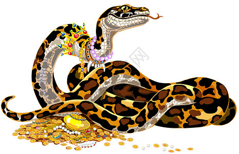卡通蟒蛇守宝背景图片