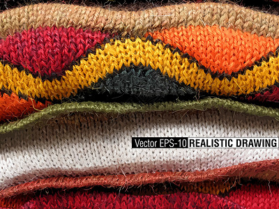 地毯编织南美印地安梭织布组织插图文化编织棉布毯子装饰品手工热带艺术插画