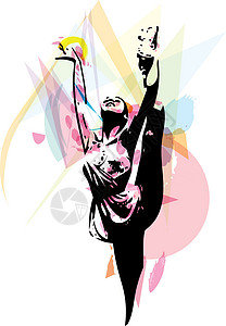 它制作图案芭蕾舞者音乐训练草图艺术短裙灵活性演员芭蕾编舞绘画设计图片