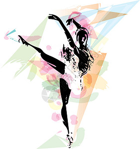 它制作图案芭蕾舞者舞蹈家快乐艺术绘画短裙演员音乐插图训练服饰设计图片