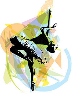 它制作图案芭蕾舞者编舞女士服饰芭蕾舞蹈芭蕾舞姿势插图艺术演员设计图片