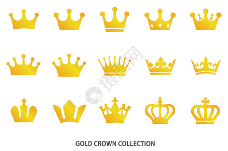 戴皇冠它制作图案的金皇冠图标矢量排行插图艺术品国王女王排名皇帝皇家奢华王国插画