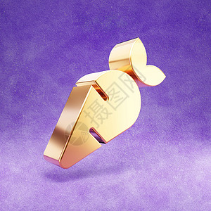 胡萝卜图标 紫色天鹅绒背景上孤立的金色光泽胡萝卜符号背景图片