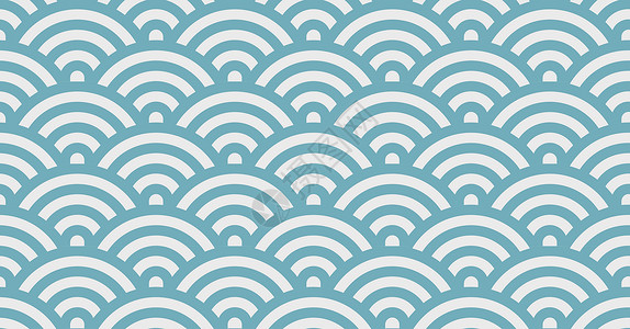 几何炫彩无缝图案设计墙纸装饰海浪纺织品蓝色织物风格打印背景图片