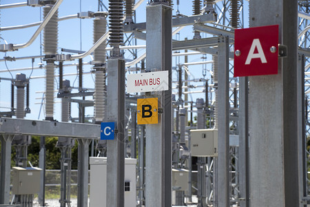 有电标志显示分电站三相电气系统主干车牌的标志 单位 千兆赫分流工程电压活力技术平台电缆生产变电站电路背景