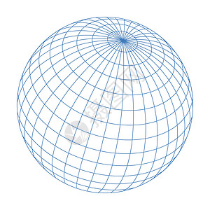 地球球体它制作图案有线球体框架全球网格地理平行线圆形世界地球几何白色纬度插画