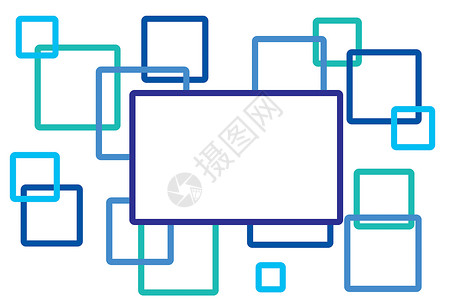 由随机蓝色方块制成的抽象背景背景图片