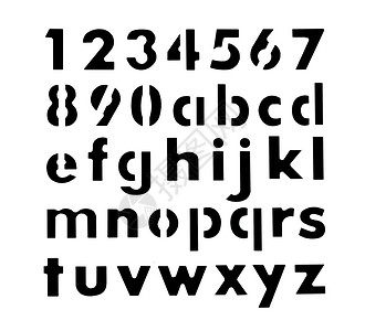 字母和数字 Stenciil 形状涂鸦白色模版邮票背景图片