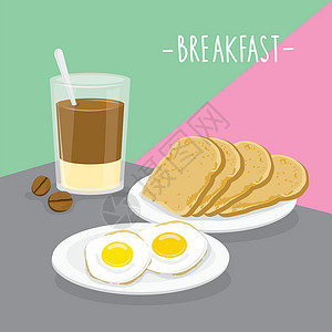 营养早餐面包食物餐早餐乳制品吃喝菜单餐厅 Vecto饮食活力咖啡美食盘子水果厨房面包营养粮食设计图片