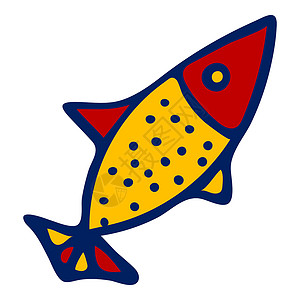 白色背景上的矢量彩色海鱼插图热带野生动物孩子婴儿游戏游泳池钓鱼卡通片世界打印插画