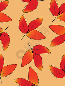 秋天红叶 无缝背景 矢量说明背景图片