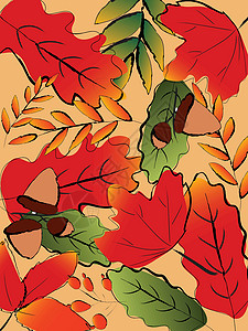 秋叶背景 秋叶季节图像 矢量插图背景图片
