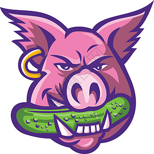 粉红猪咬小菜背景图片